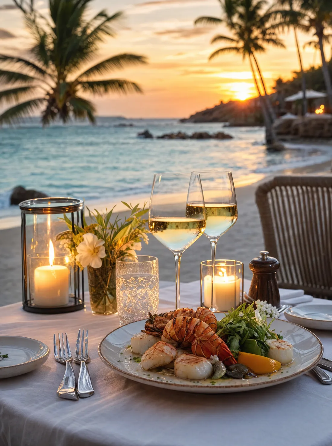 Restaurante frente al mar